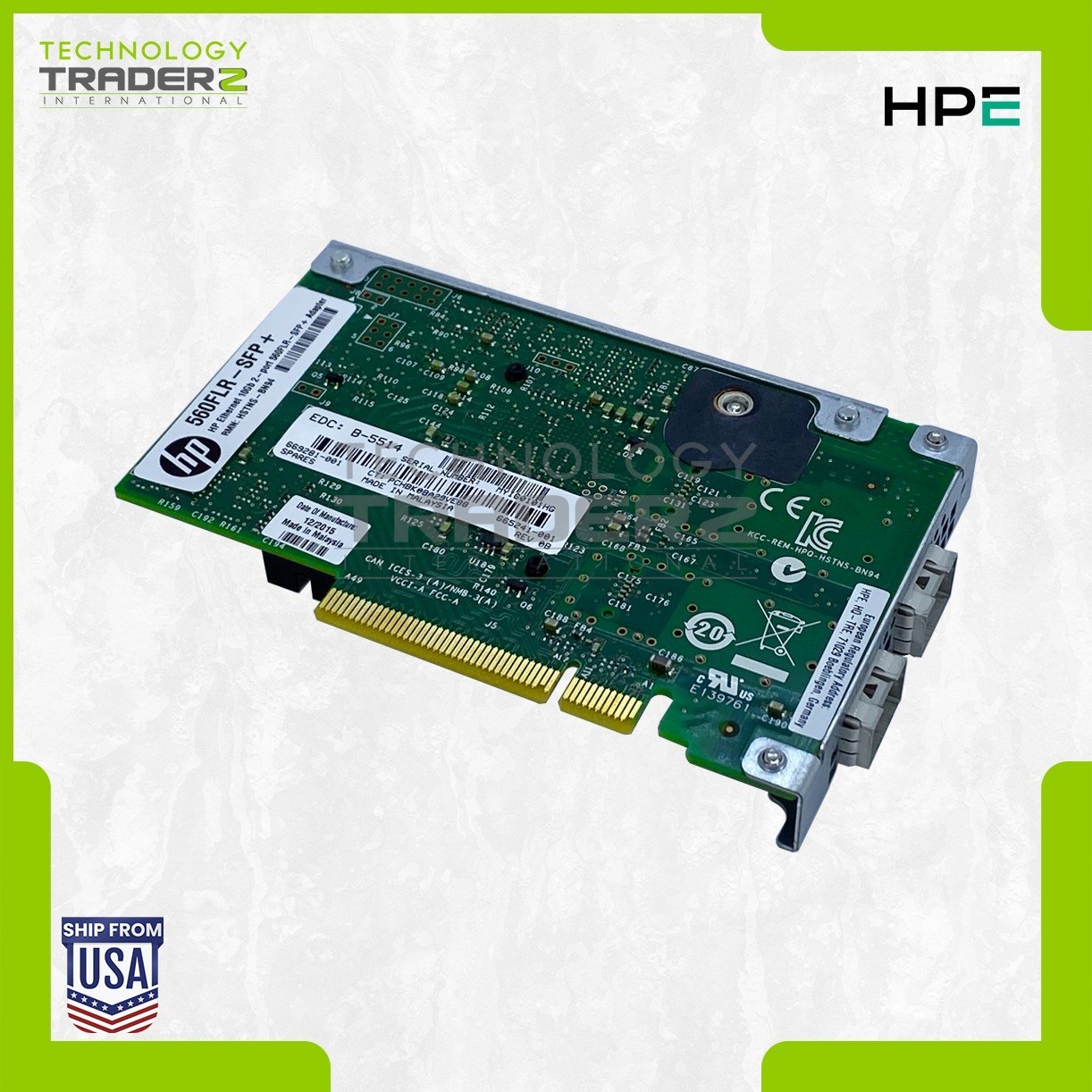 ** 665243-B21 HP 10Gbps Dual-Port 560FLR-SFP+ Ethernet Adapter 665241-001 **