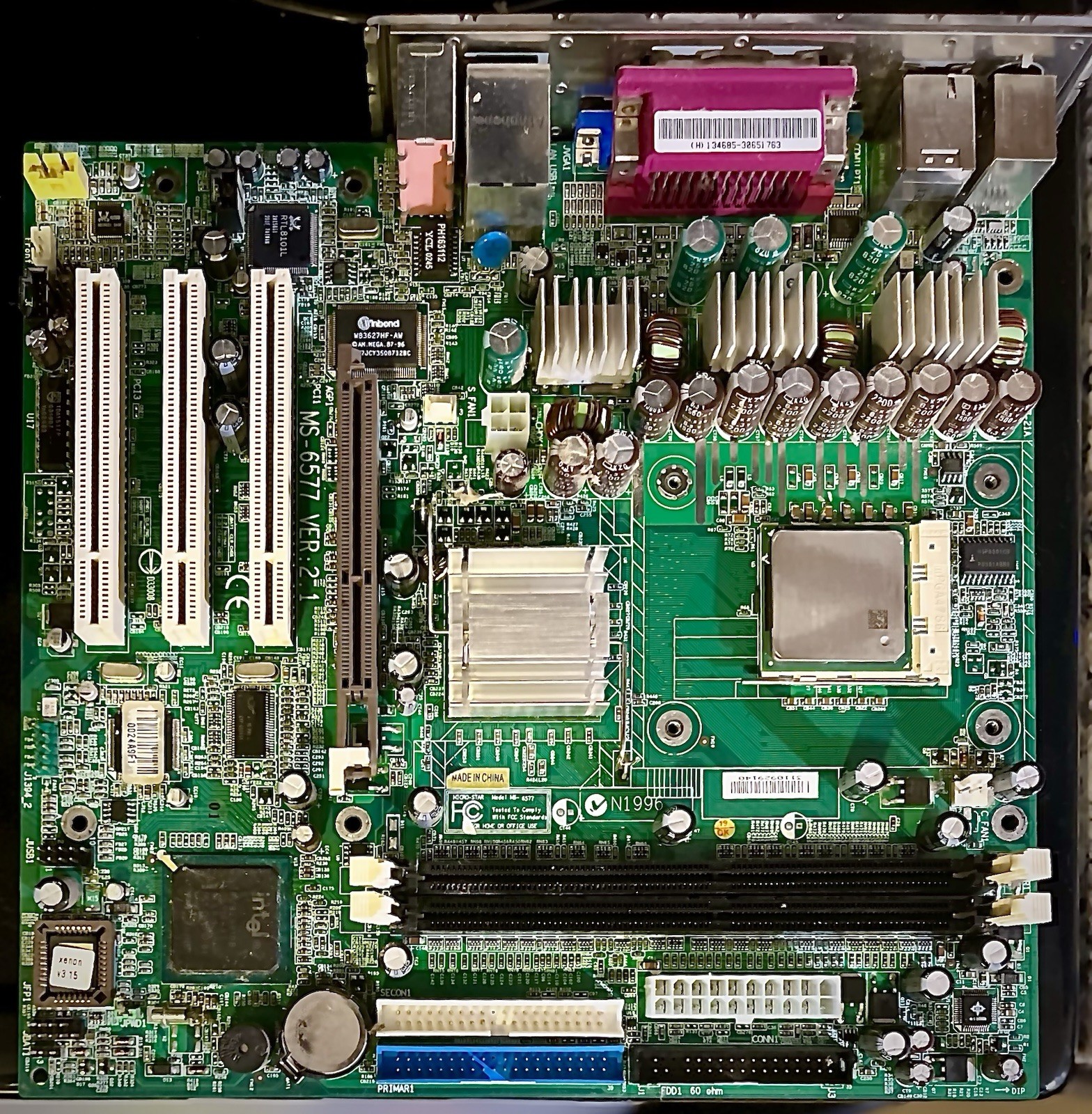 MS-6577 Vintage Motherboard Socket 478 + Intel P4 2.56Mhz + 2GB Ram HP 5187 3470