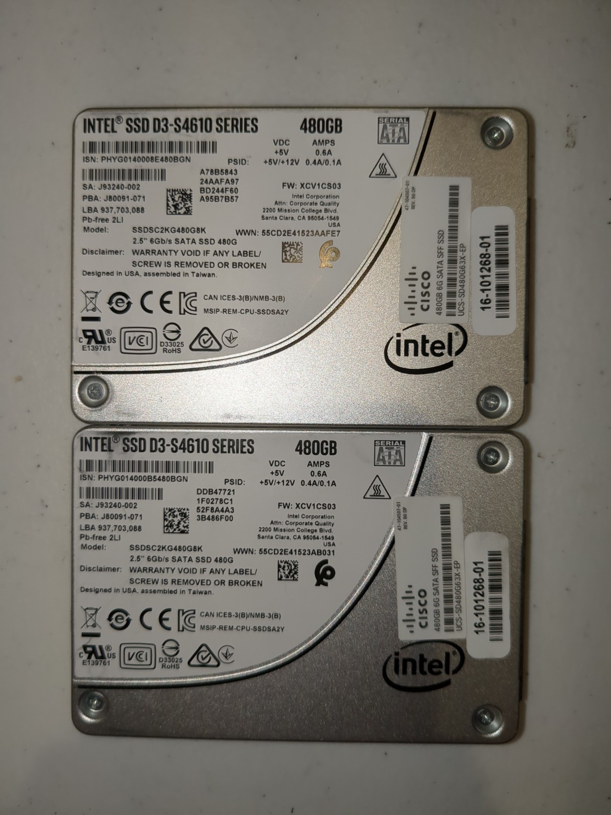 Intel 480GB SSD D3-S4610 Series TLC 6Gb/s average health