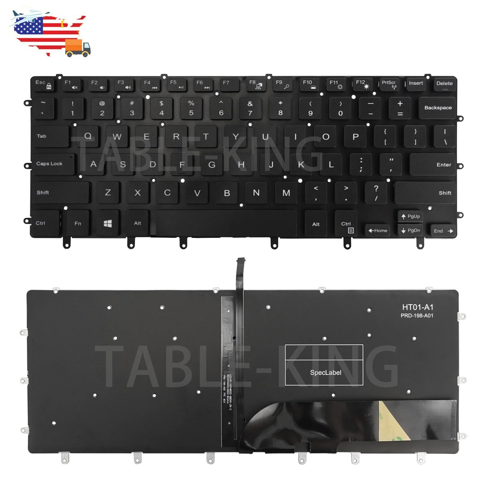 US Series Backlit Keyboard for Dell Inspiron 7558 7568 for Dell XPS 15 9550 9560
