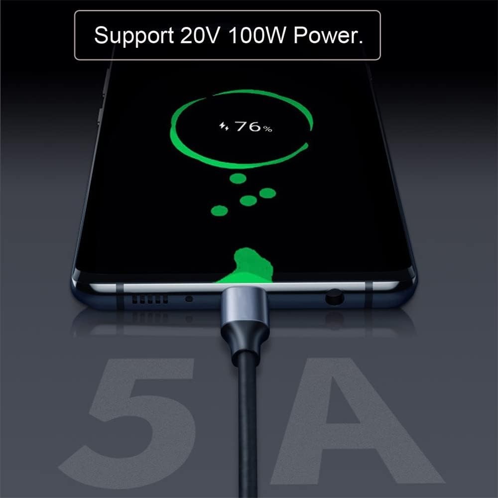 90 Degree Up Down Angled Type-C USB-C Male to Male .1 10Gbps 100W Data Cable …