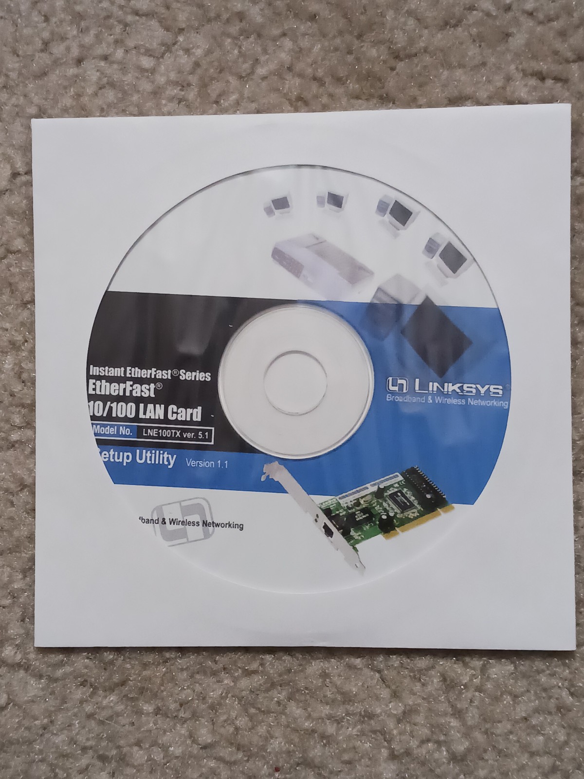LINKSYS LNE100TX 10/100 Mbps PCI 2.1 Network Ethernet Adapter Card