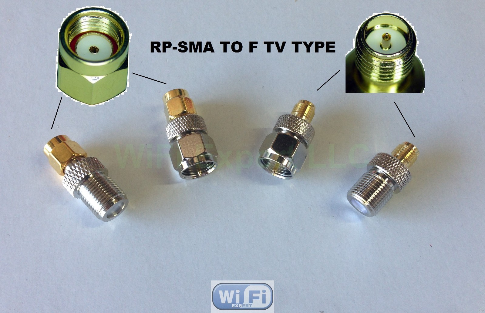 1x RP-SMA Male/Female To F TV Male / Female Jack Plug COAX RF Connector Adapter