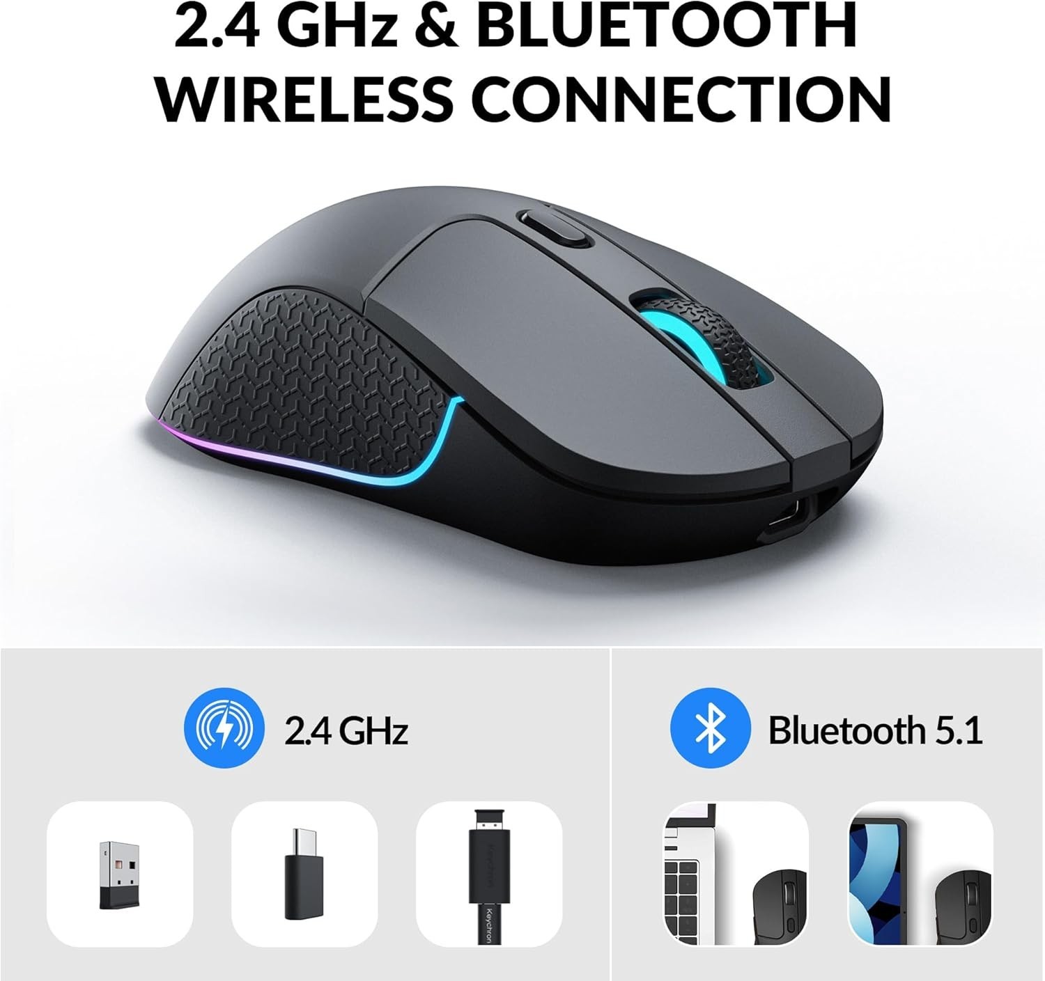 Customizable M3 Wireless Mouse – 70 Hours Battery Life & Lightweight Ergonomics