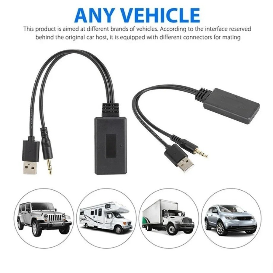 Wireless Bluetooth AUX Audio Receiver Adapter Car Interior Accessories Universal