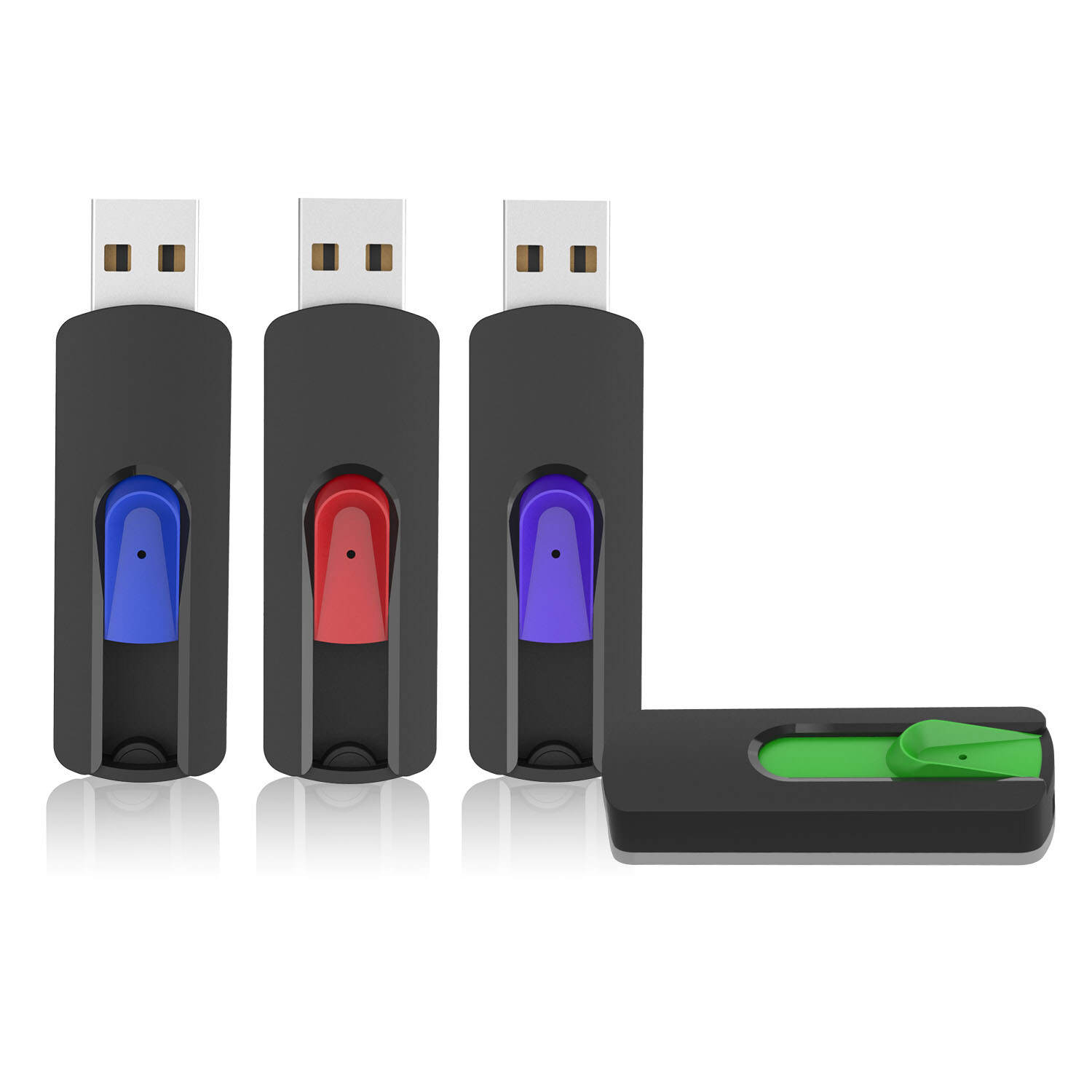 Kootion 5/10pcs USB 2.0 Retractable USB Flash Drive Memory Stick 1GB 2GB 4GB 8GB