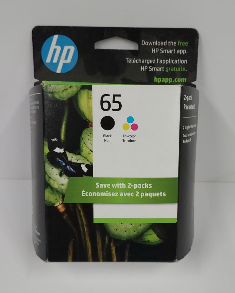 HP #65 2pack Combo Ink Cartridges 65 Black and Color New Genuine OEM