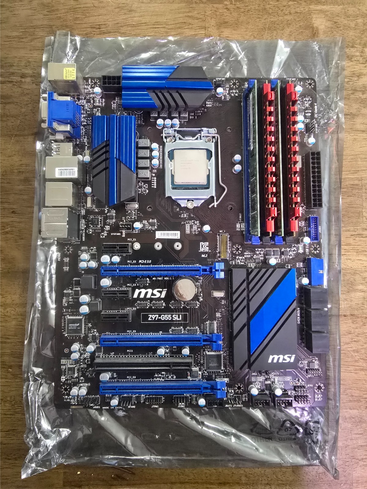 MSI Z97-G55 SLI Motherboard Intel I7-4770 with 2-4g Gskill Ram and 2- 8gb Ram