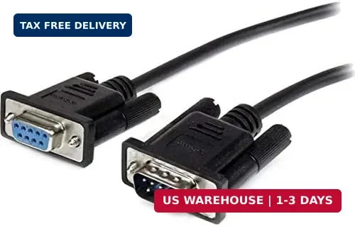 StarTech.com 3m Black Straight Through DB9 RS232 Serial Cable – DB9 RS232 Serial