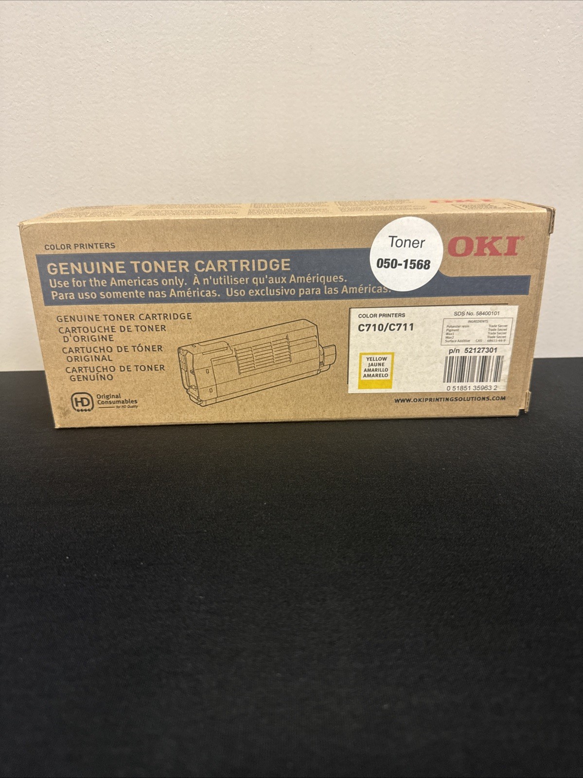 Oki 52127301 Ink Genuine Toner Cartridge Yellow C710 C711 For Color Printer