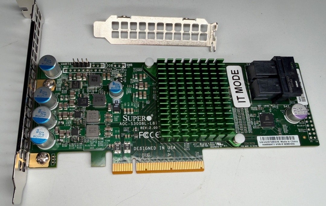 9300-8i LSI3008 AOC-S3008L-L8I HBA 8-Port 12Gb PCIe 3.0 IT Mode 2* 8643 SATA