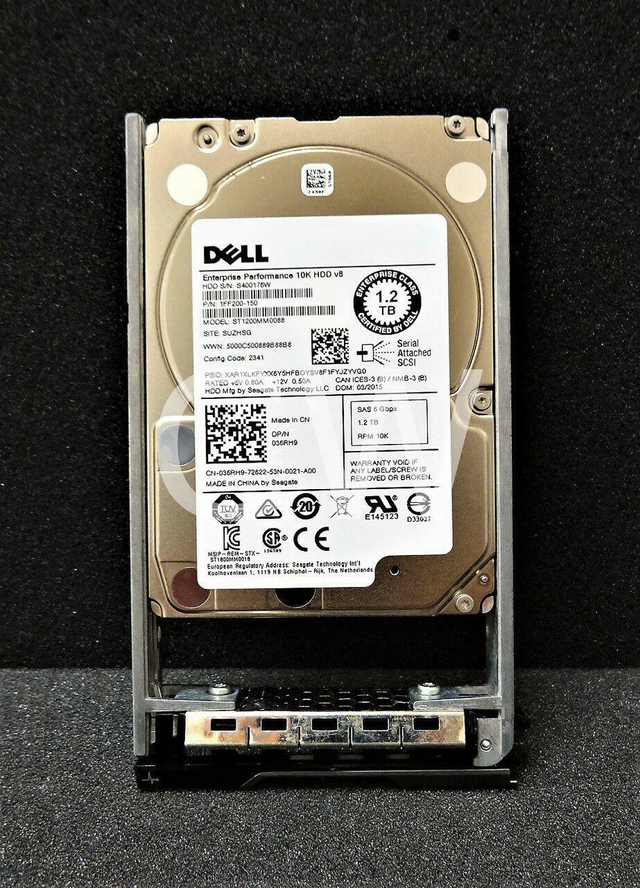 36RH9 036RH9 Dell ENTERPRISE 1.2TB 10000RPM 6Gbps 2.5″ SAS HDD Hard Drive