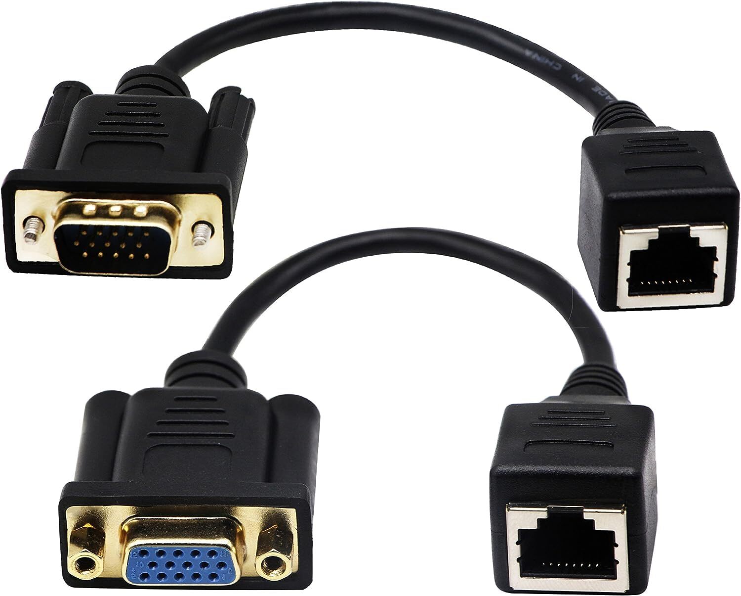 Rj45 To Vga Cable Vga 15pin Port Female&male To Rj45 Female Cat5/6 Ethernet Lan