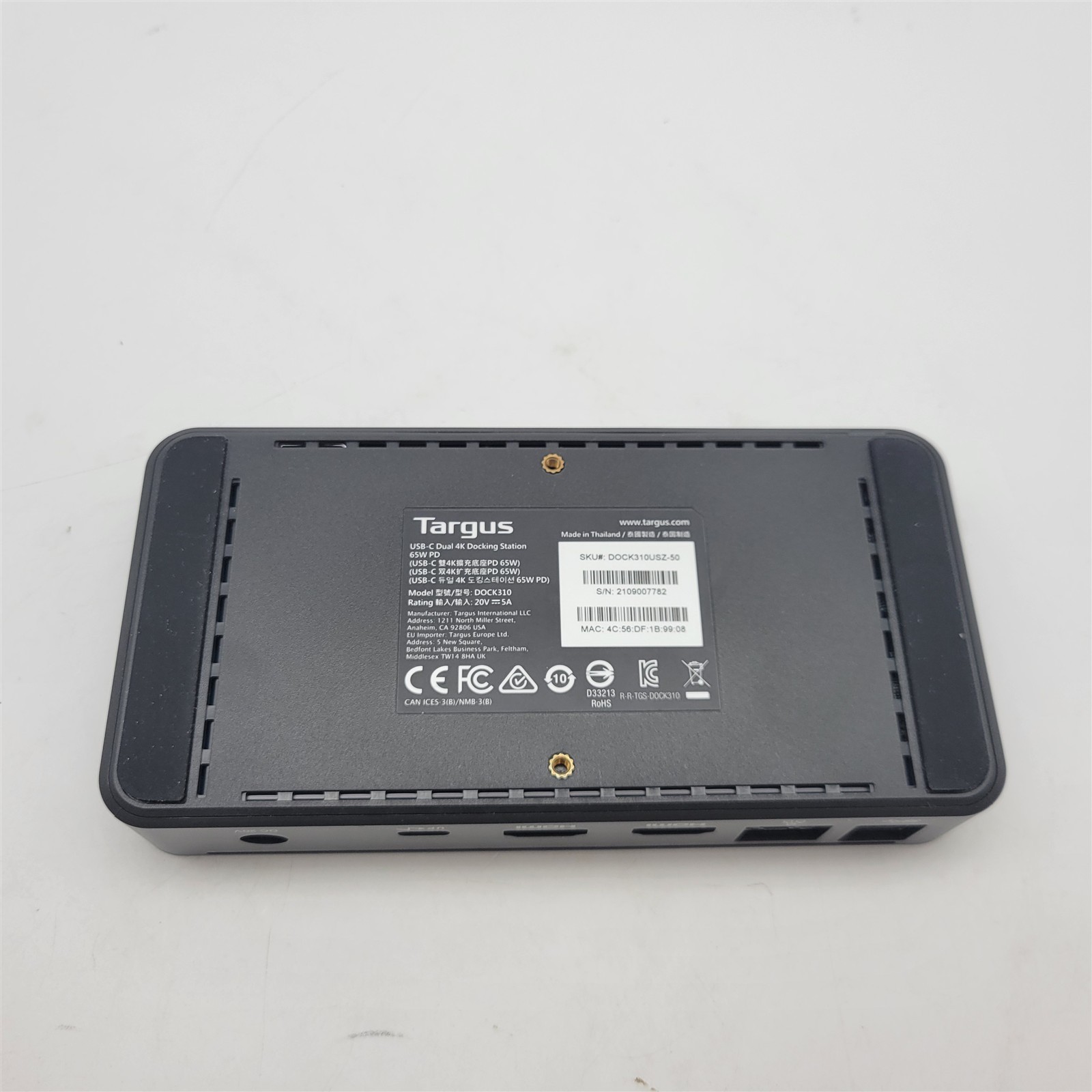 Targus USB C Docking Station Universal DV4K, USB C Docking Station (DOCK310USZ)