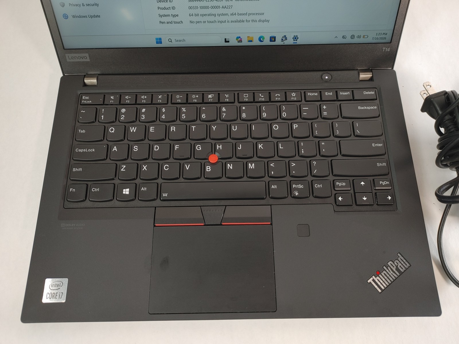 Lenovo ThinkPad T14 Gen 1 Core i7-10510U 1.80 GHz 16 GB DDR4 128 GB M.2 Windows