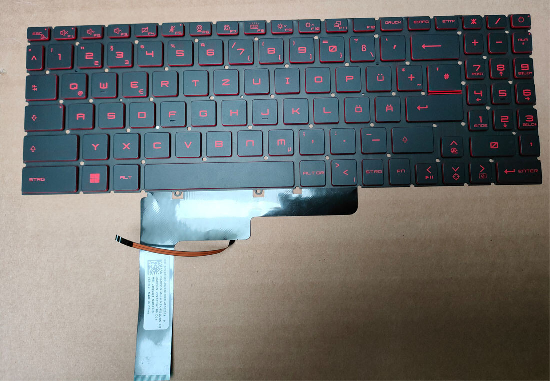 Original keyboard MSI Katana GF66 GL66 GF76 GL76 backlit keyboard German de