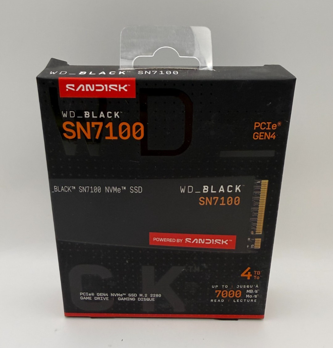 WD 4TB WD BLACK SN7100 NVMe PCIe 4.0 M.2 Gen4 SSD 7000MB/s WDS400T4X0E