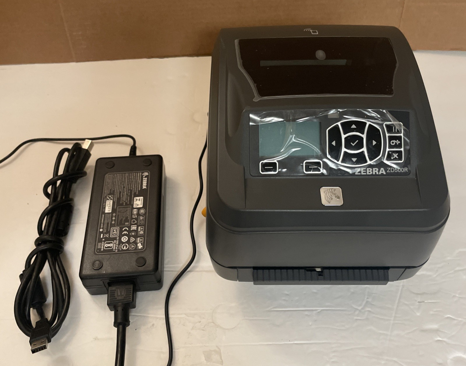 Zebra ZD500R ZD50043-T112R1G6 RFID Thermal Barcode Label Printer w/ Adapter/ USB