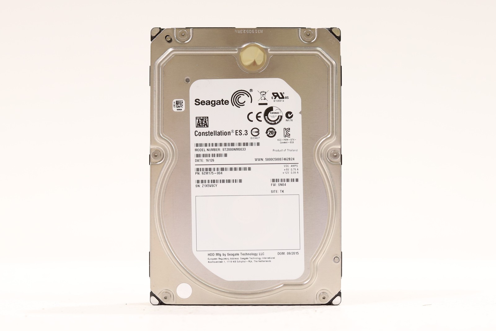 Seagate ST2000NM0033 2TB 3.5″ 6Gb/s 128MB 7.2K SAS Hard Drive P/N: 9ZM175-004