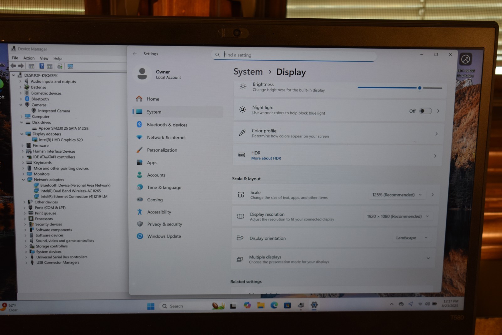Lenovo ThinkPad T580 15.6″ Quad Core i7-8650U 16GB RAM 512GB SSD Windows 11 Pro