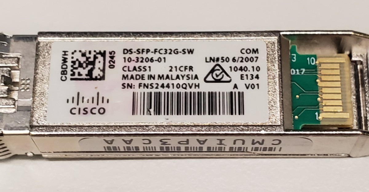 Lot of 100 CISCO DS-SFP-FC32G-SW 10-3206-01 32Gbps SFP+ LC Transceiver