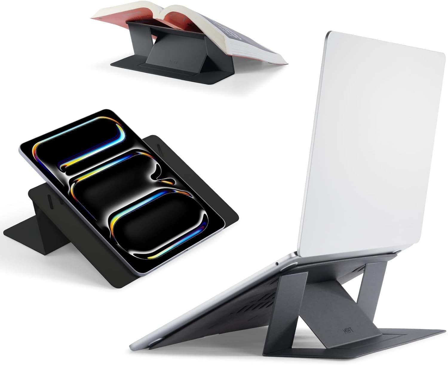 MOFT 9.84×7.09in Vegan Leather Laptop Stand Riser Foldable for 11-14in Laptops