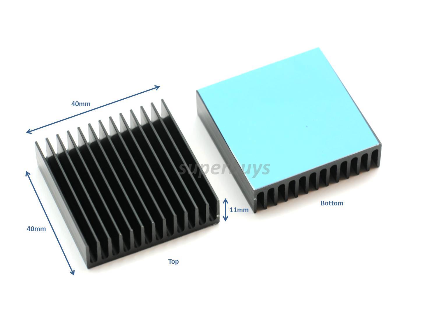 40mm x 40mm x 11mm Heatsink With Adhesive Electronic Computer Electrical Cool