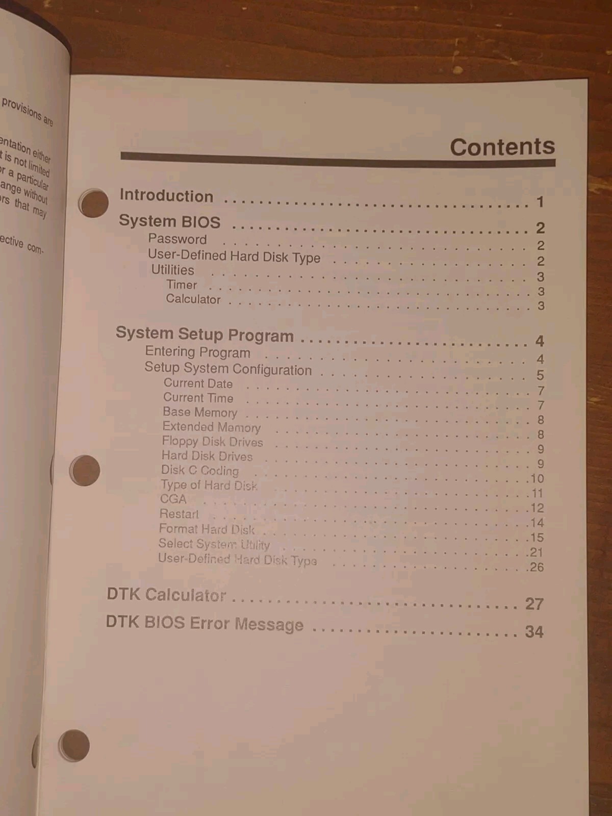User Manual Book dtk Bios System 26-20 30 40 PC XT AT VTG compute Game etc