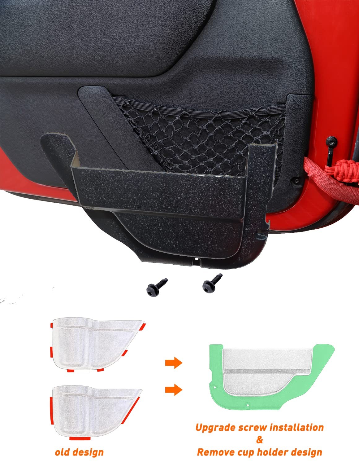 Front Door Storage Pockets for 2011-2018 Jeep Wrangler JK 2 PCS