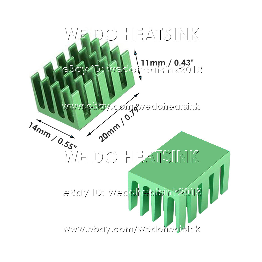 20x14x11mm With or Without Tape Green Anodized Heatsink Radiator Cooler for CPU