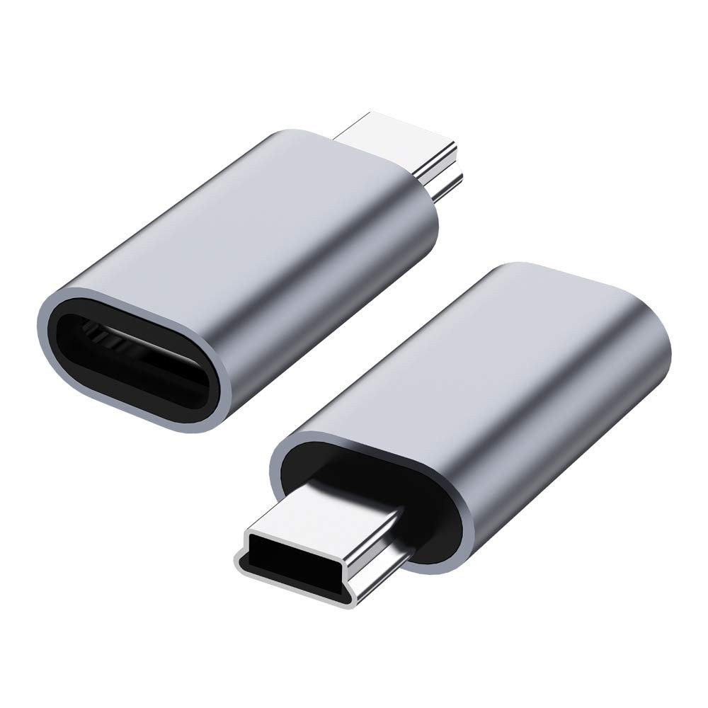 USB C to Mini USB 2.0 Adapter, 2PackType C Female to Mini USB 2.0 Male Conver…
