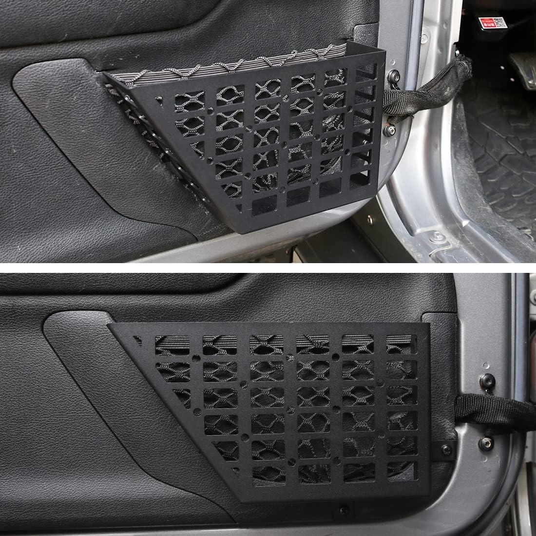 Metal Front Door Storage Pockets Compatible with 2007-2018 Jeep Wrangler JK J…