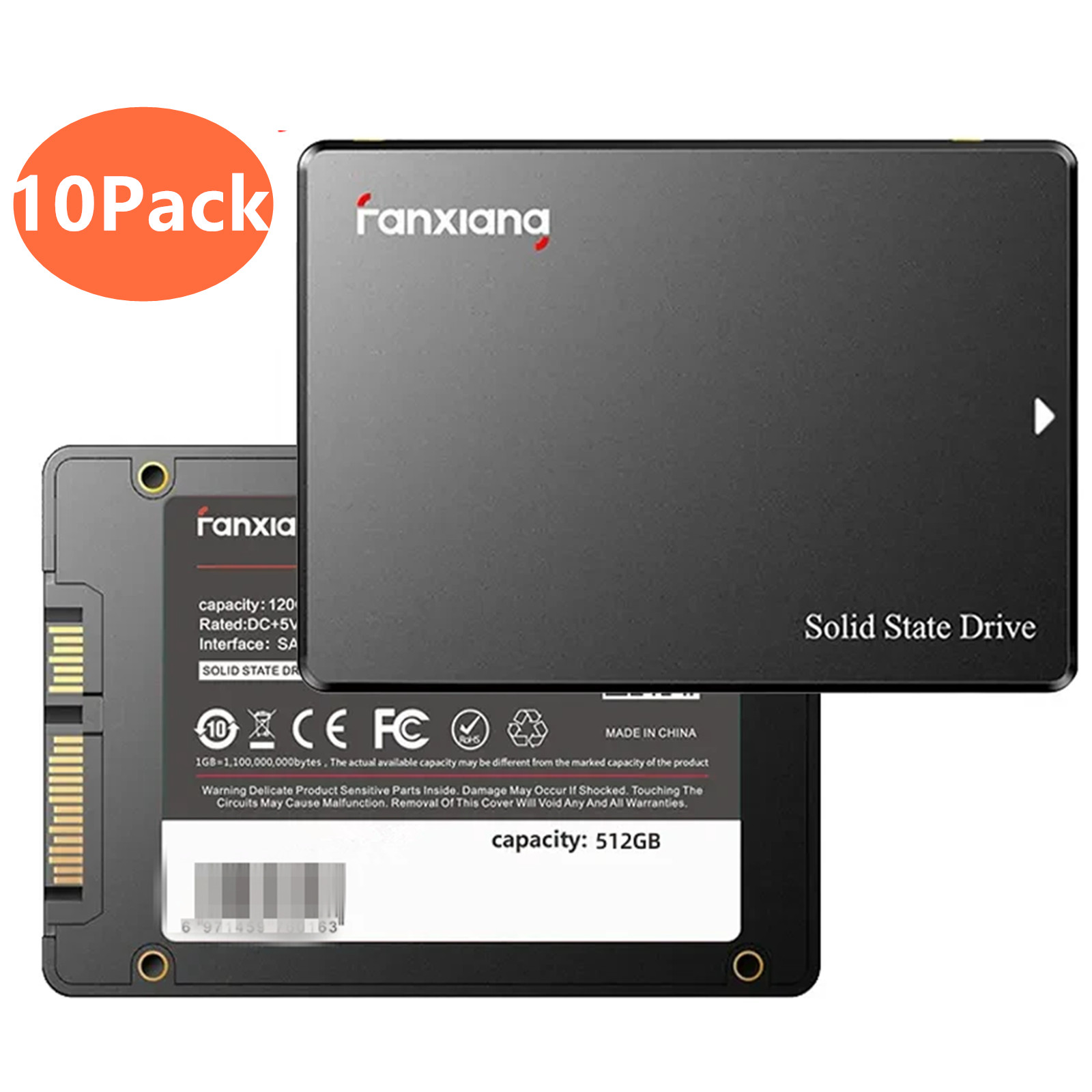 Fanxiang 512GB SSD 2.5” SATA III SSD 10PACK 560MB/s Internal Solid State Drive