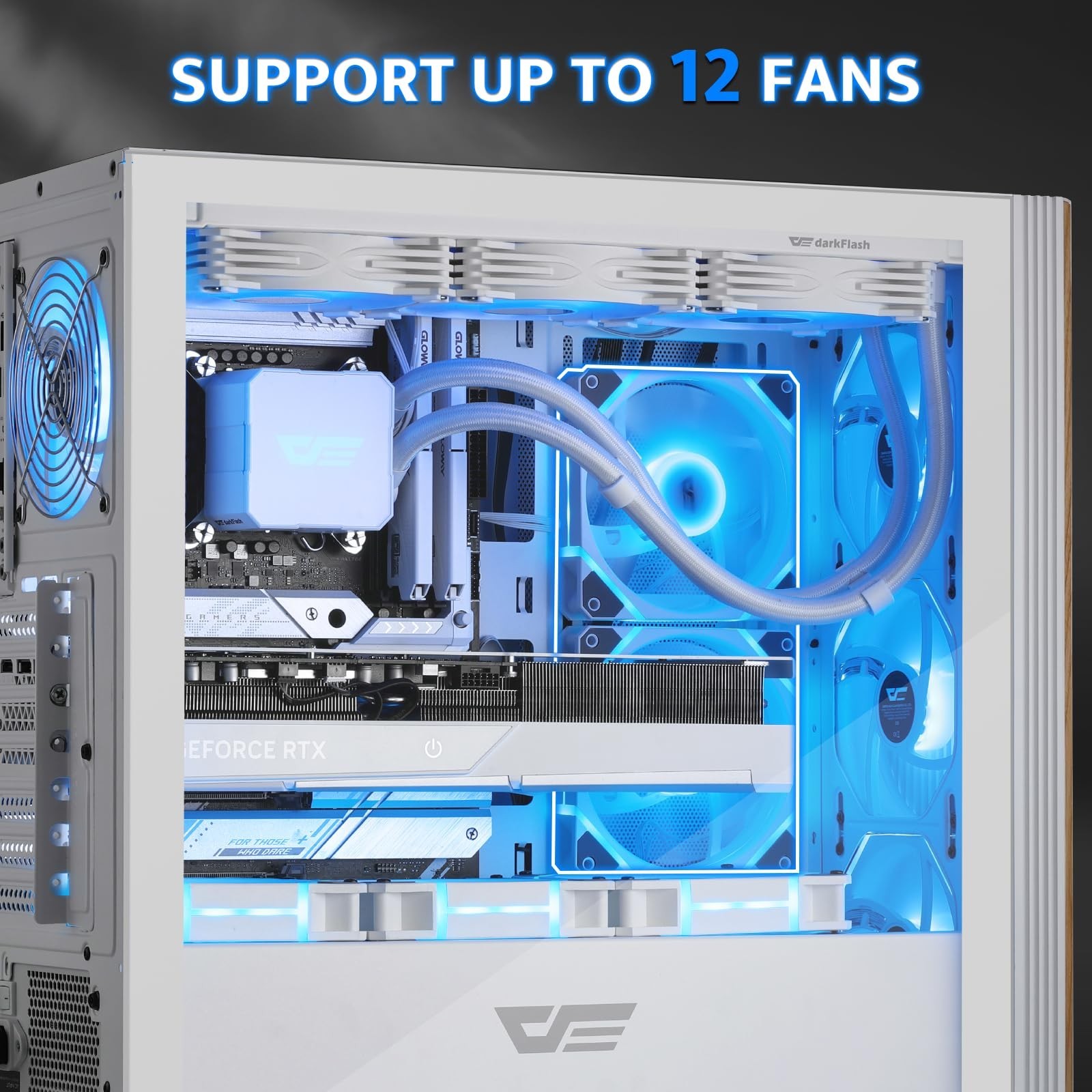 darkFlash DS900WS(2025) ATX PC Case, Genuine Walnut Wood, High Airflow, Pre-I…