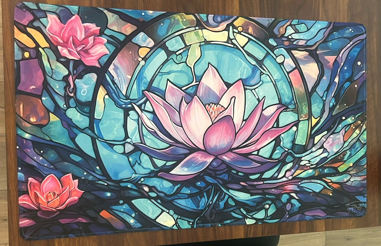 MTG LORCANA POKEMON Lotus Flower Patterned Mouse Pad Desk CARD GAME RAINBOW Mat