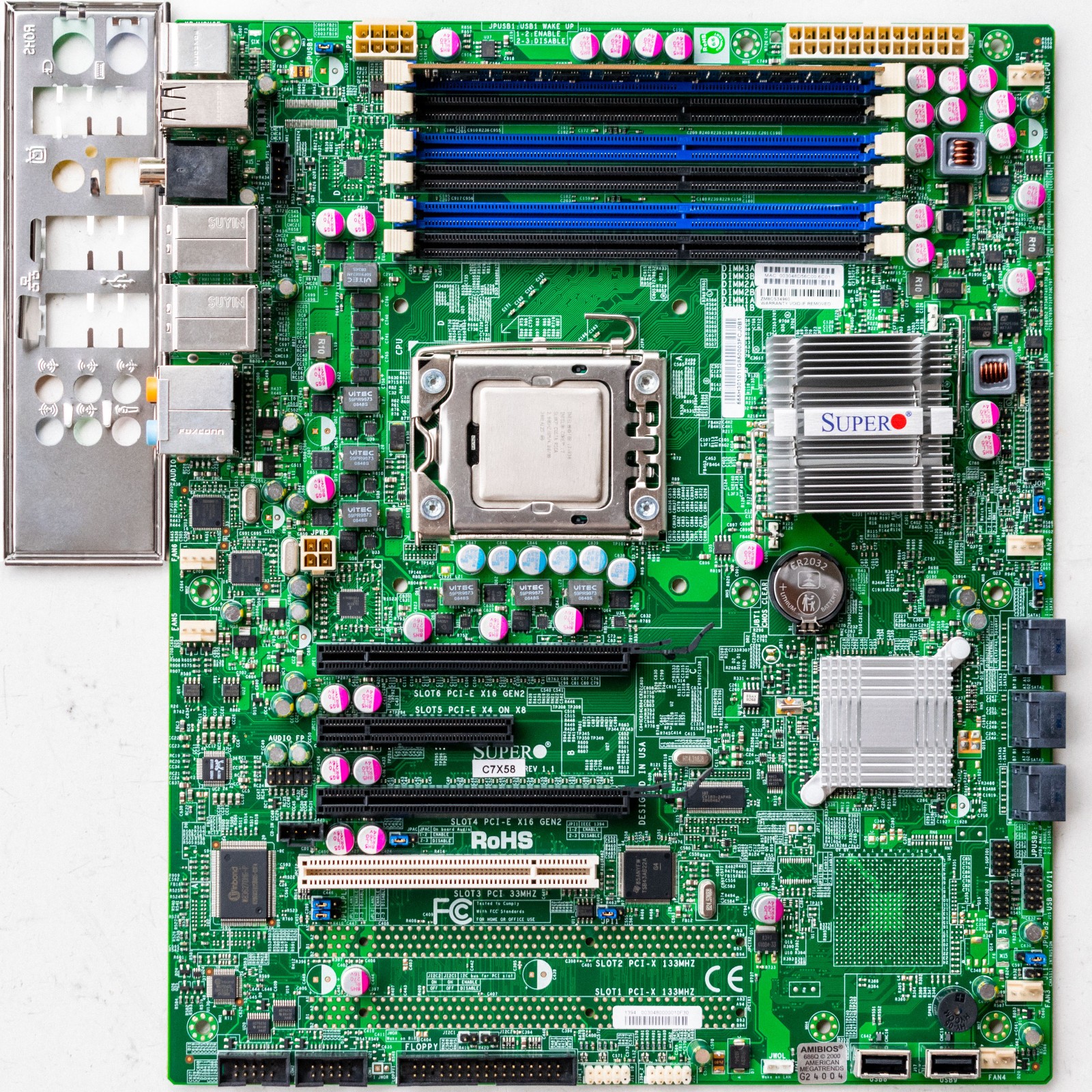Supermicro X8SAX C7X58 LGA1366 X58 Motherboard ATX DDR3 i7-920 Intel Dual LAN