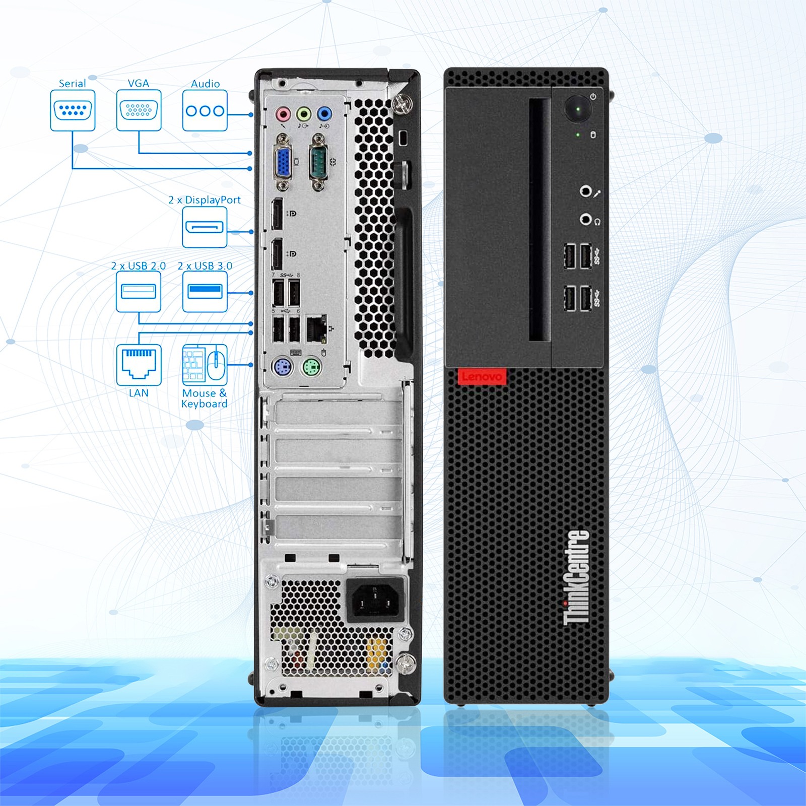Lenovo Desktop Computer PC M710s/M910s Intel i7 32GB RAM 2TB SSD Win 10 Wi-Fi BT