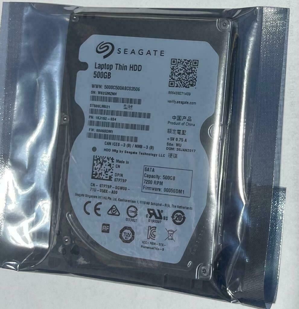 5 PACK ! Hard Drive, SATA ,2.5″ in , 500GB HDD, Slim Form 7mm Seagate/WD/Toshiba