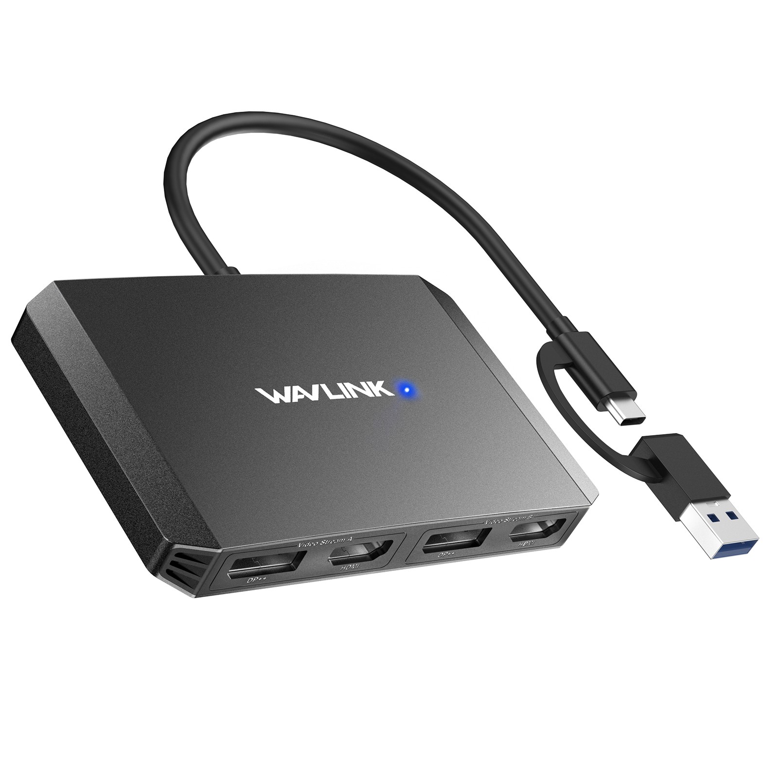 USB C to DisplayPort/HDMI Adapter DisplayLink 4K Dual Display Hub for Dell/HP