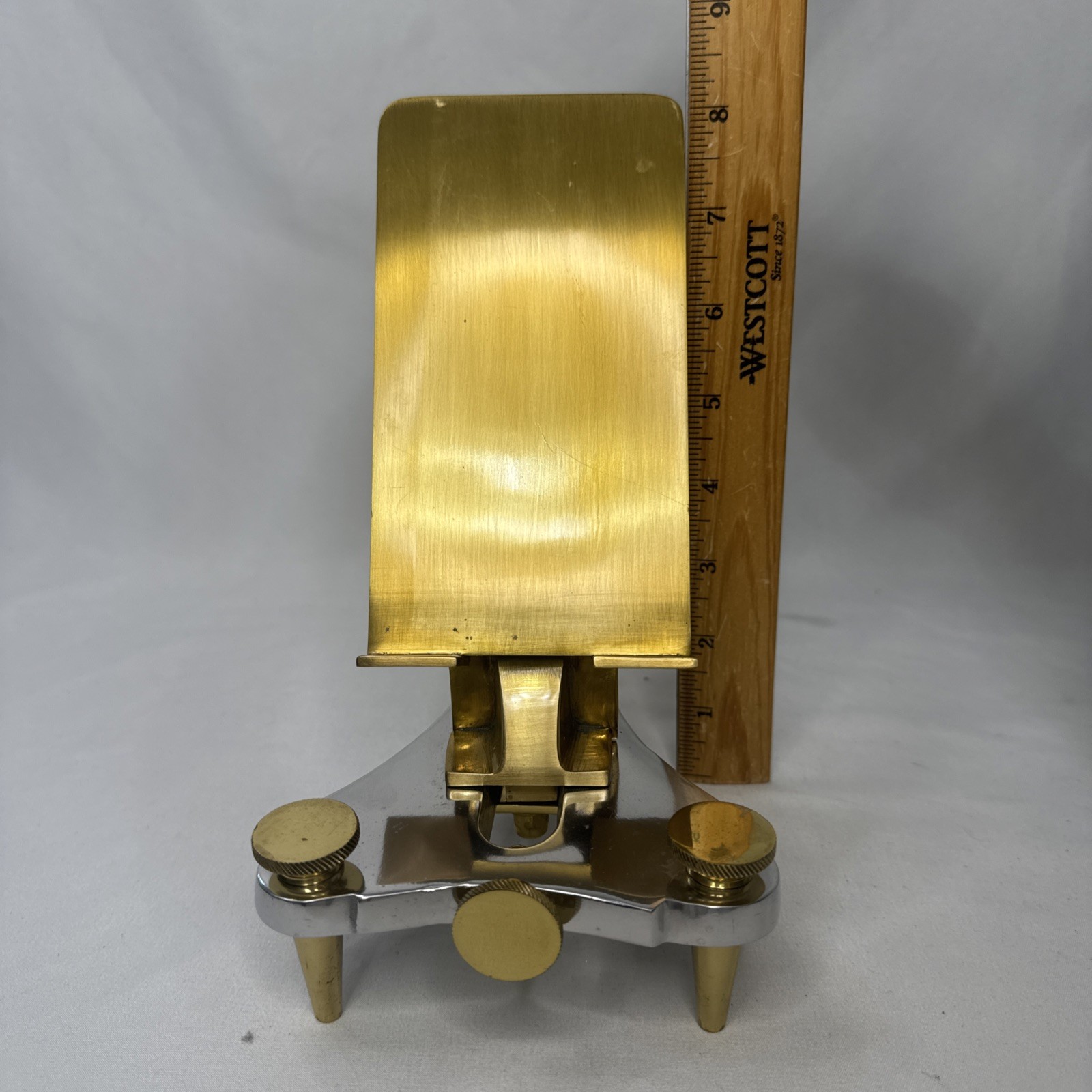 Pendulux Geneva Luxury Tablet Phone Stand Heavy Polished Brass & Aluminum