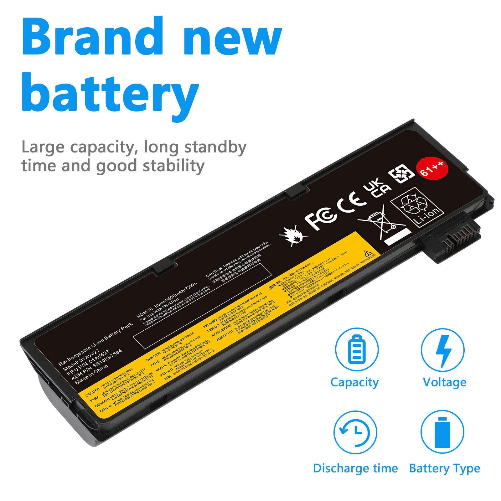 ✅For Lenovo 72Wh 61++ 01AV427 Battery ThinkPad T470 T480 T570 T580 P51s P52s