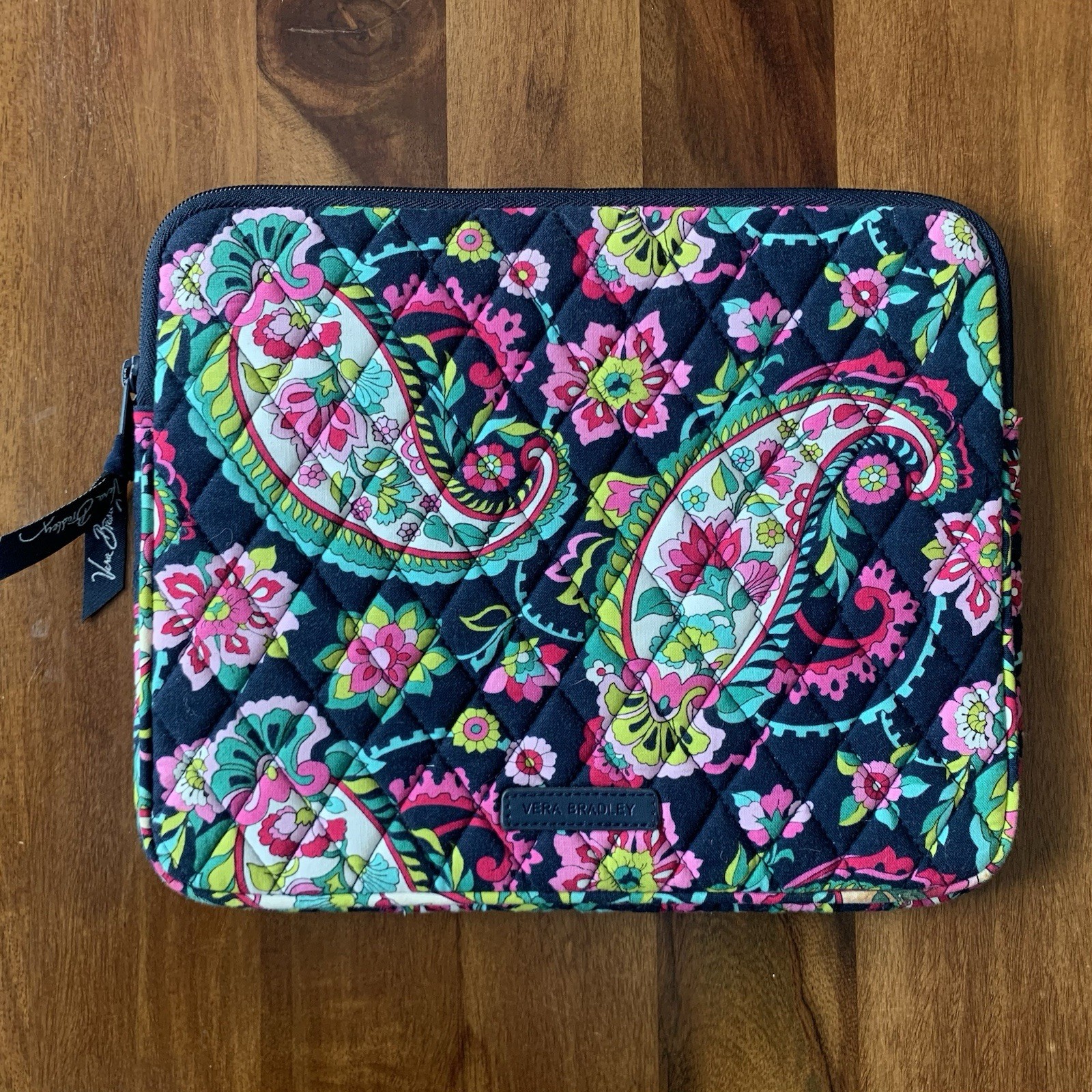 VERA BRADLEY Quilted Zippered iPad Tablet Case Retired Petal Paisley