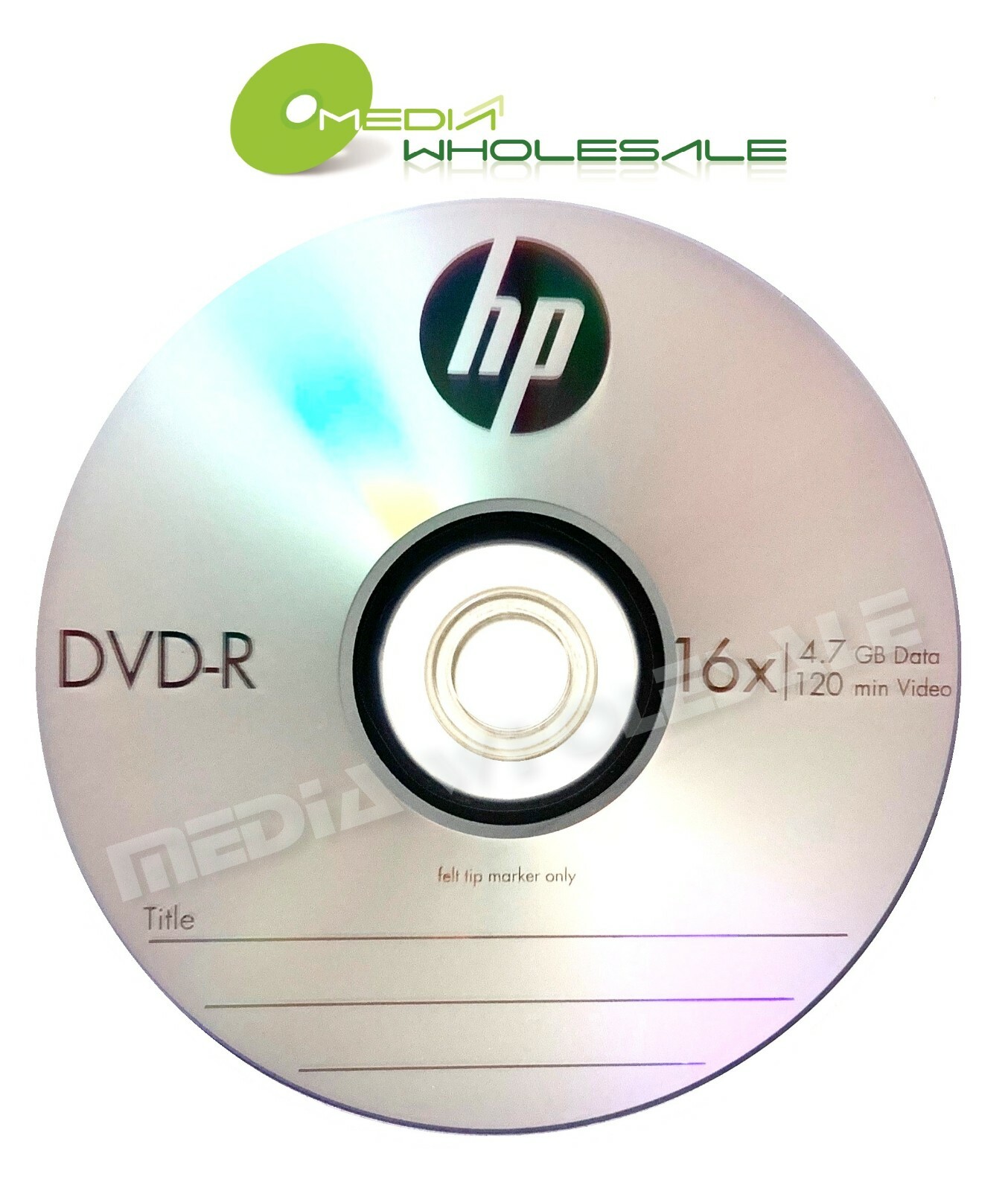 100 HP Blank 16X DVD-R Logo Branded 4.7GB Disc +100 PREMIUM White Paper Sleeves