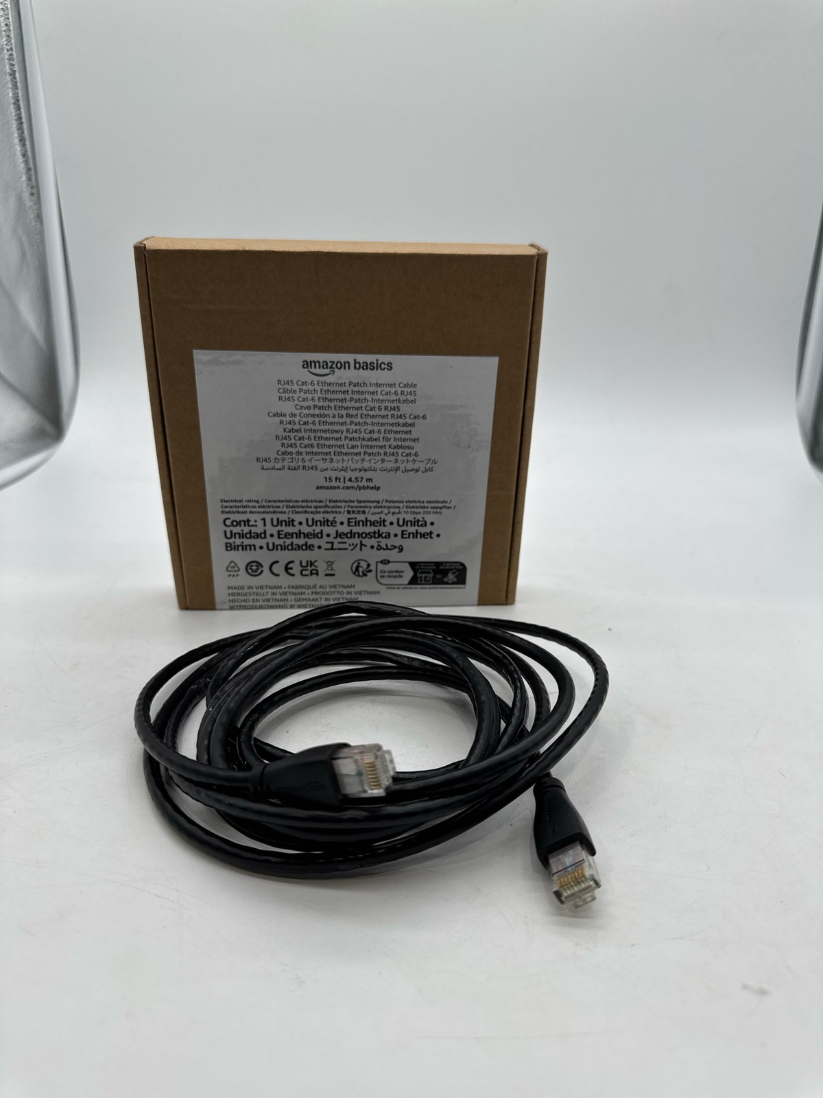 Amazon Basics Cat 6 Ethernet Patch Cable 10Gbps RJ45 Snagless Network 15ft Black