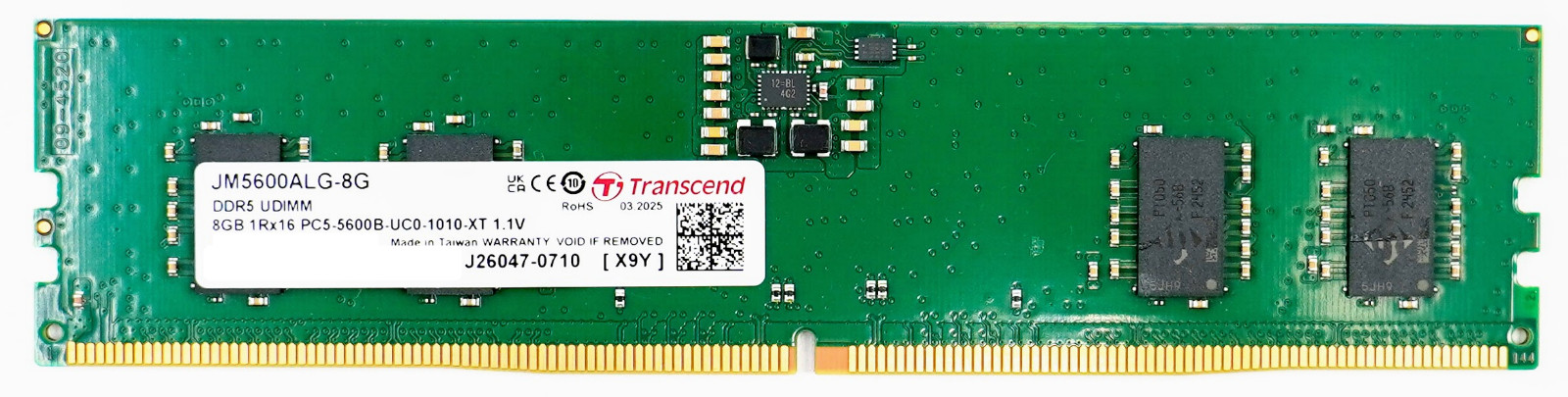 Transcend 8GB DDR5 5600 MHz Desktop UDIMM RAM 1Rx16 – JM5600ALG-8G