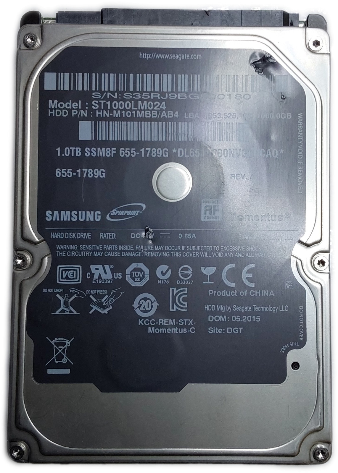 Samsung /Seagate Momentus ST1000LM024 1TB 2.5″ SATA III HDD