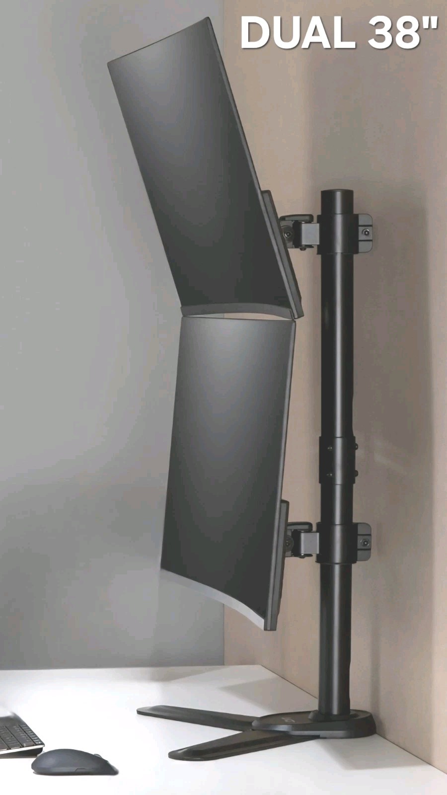 AVLT Dual 38″ Vertical Monitor PC Desk Mount Freestanding Heavy Duty AVLT-DM59-2