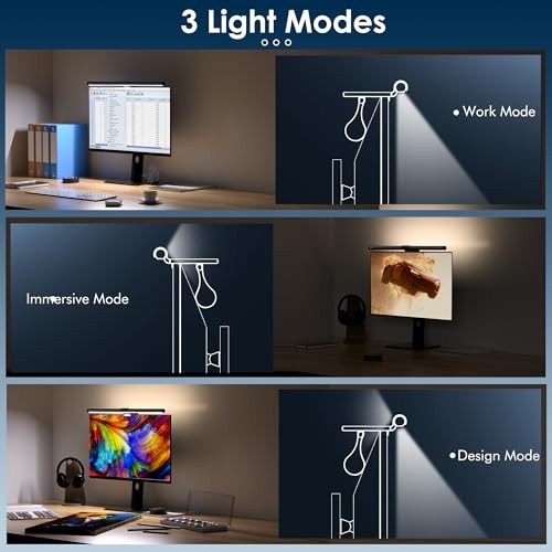 Computer Monitor Light Bar with Remote, Eye-Care Monitor Light Backlight Gray