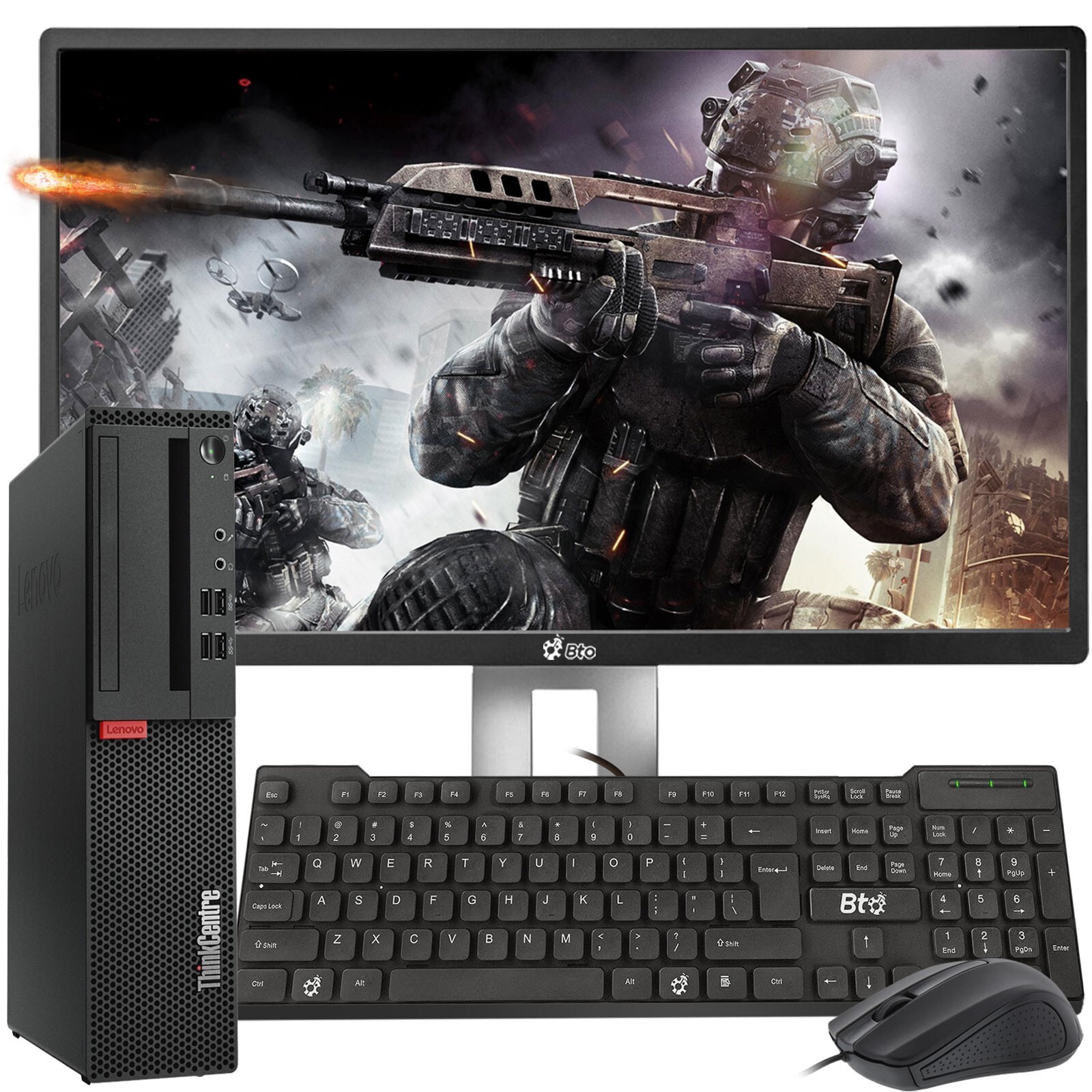 Lenovo Gaming Desktop PC i5-8500 16GB Ram 256GB SSD New 22″ LED GTX 1050ti Win11