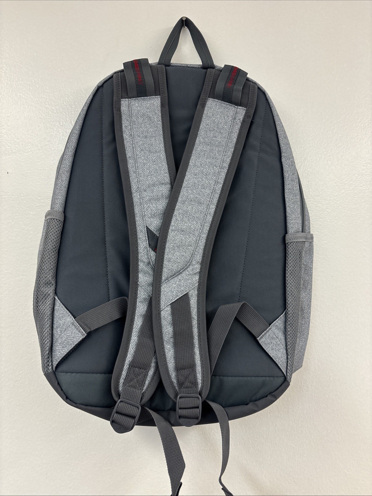 adidas Prime Backpack for Work, One Size, Twill Grey/Grey/Better Scarlet/2